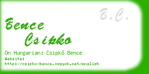 bence csipko business card